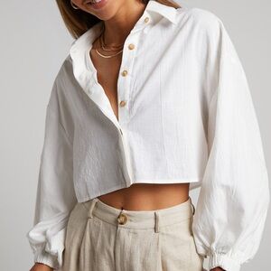 Elegant White Button-Up Women's Top